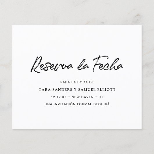 写真モダン予算スペインの結婚式の日付の保存 チラシ (裏面)