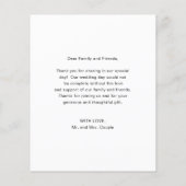 写真モダン予算結婚のサンキューカード (裏面)