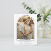 写真モダン付きアーチBoho Arch日付を保存 案内ポストカード (スタンド正面)