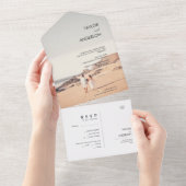 写真モダン付きオールインワン結婚式招待状 オールインワン招待状 (貼ってはがせる)