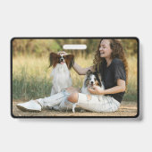 写真モダン付きカスタマイズ可能な犬IDラベル バッジ (裏面)