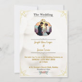 写真モダン付きカスタム化可能結婚式招待状 招待状 (正面)