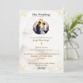 写真モダン付きカスタム化可能結婚式招待状 招待状 (スタンド正面)