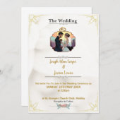 写真モダン付きカスタム化可能結婚式招待状 招待状 (正面/裏面)