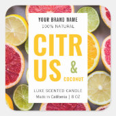 写真モダン付きカラフルキャンドル製品ラベル スクエアシール (正面)