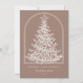 写真モダン付きクリスマスツリースケッチアーチ シーズンカード (正面)
