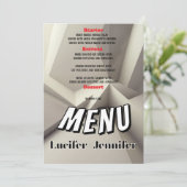 写真モダン付きジオメトリック結婚メニューカード メニュー (スタンド正面)