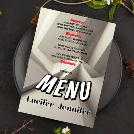 写真モダン付きジオメトリック結婚メニューカード メニュー