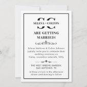 写真モダン付きタイムレス白黒結婚 招待状 (正面)