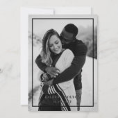 写真モダン付きタイムレス白黒結婚 招待状 (裏面)