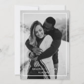 写真モダン付きタイムレス白黒結婚 招待状 (裏面)