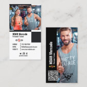 写真モダン付きパーソナルトレーナーフィットネス 名刺 (正面/裏面)