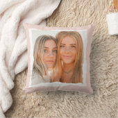 写真モダン付きピンクと白の枠 クッション (ブランケット)