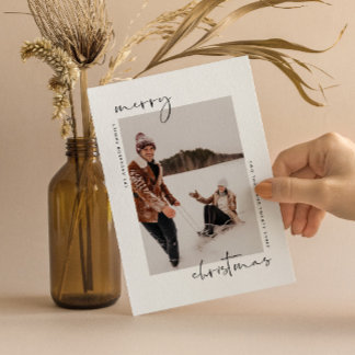 写真モダン付きミニマルなクリスマスカード シーズンカード