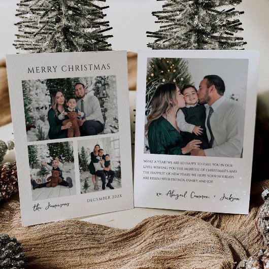 写真モダン付きミニマルなクリスマスカード シーズンカード