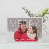 写真モダン付きメリークリスマスオーバーレイ シーズンカード (スタンド正面)
