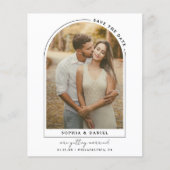 写真モダン付き予算アーチ日付の保存 チラシ (正面)