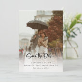 写真モダン付き日付の書道スクリプトの保存 セーブザデート (スタンド正面)