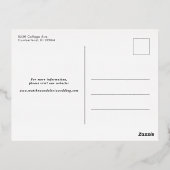 写真モダン付き日付の書道スクリプトの保存 箔招待状ポストカード (裏面)