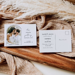 写真モダン付き最後のアーチ日付を保存 案内ポストカード