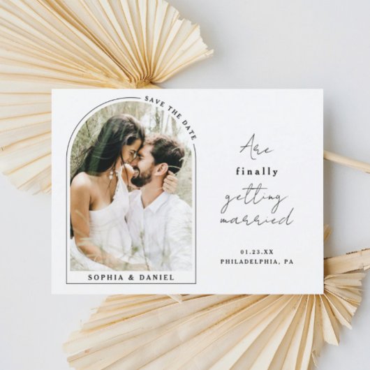 写真モダン付き最後のアーチ日付を保存 案内ポストカード