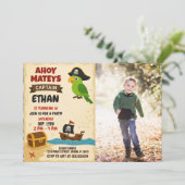 写真モダン付き海賊誕生日招待状 招待状 (スタンド正面)