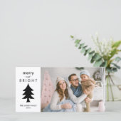 写真モダン付き白黒クリスマスツリー シーズンカード (スタンド正面)