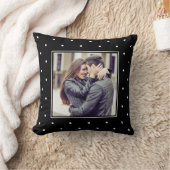 写真モダン付き白黒水玉模様 クッション (ブランケット)