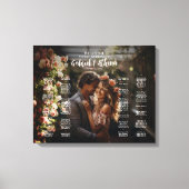 写真モダン付き結婚の座席表 キャンバスプリント (正面)