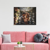 写真モダン付き結婚の座席表 キャンバスプリント (インサイチュ (リビング))