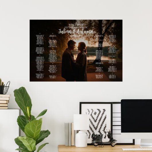 写真モダン付き結婚の座席表 ポスター (ホームオフィス)