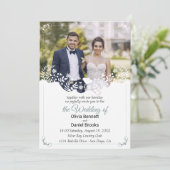 写真モダン付き結婚式招待状カード 招待状 (スタンド正面)