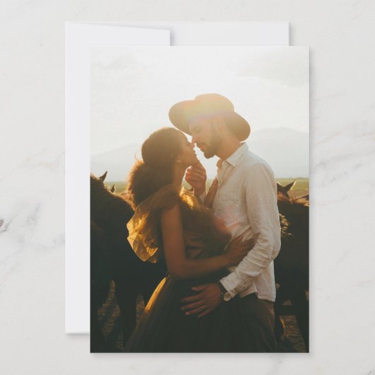 写真モダン付き結婚式招待状テンプレート 招待状 (裏面)