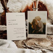 写真モダン付き結婚式招待状テンプレート 招待状