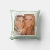 写真モダン付き緑白フレーム クッション (正面)