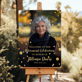 写真モダン付き退職ウェルカムサイン ポスター