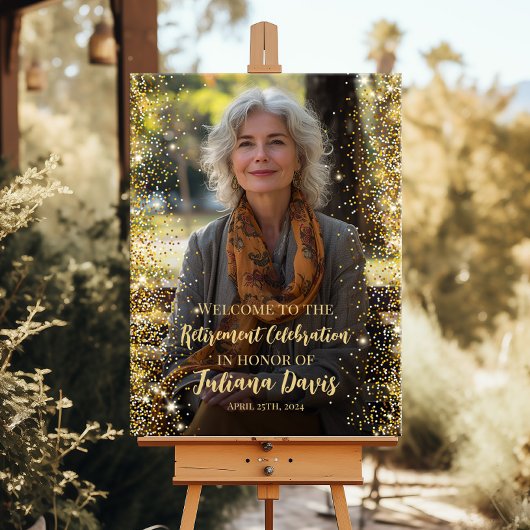 写真モダン付き退職ウェルカムサイン ポスター