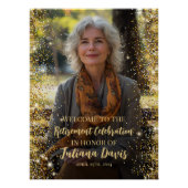 写真モダン付き退職ウェルカムサイン ポスター (正面)