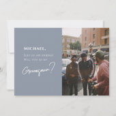 写真モダン付きGroomsmanカード (正面)