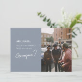 写真モダン付きGroomsmanカード (スタンド正面)