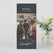 写真モダン付きGroomsmanカード 招待状 (スタンド正面)