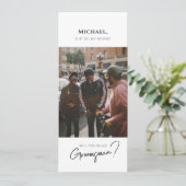 写真モダン付きGroomsmanカード 招待状 (スタンド正面)