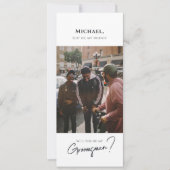 写真モダン付きGroomsmanカード 招待状 (正面)