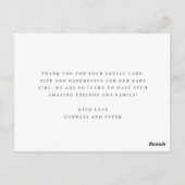 写真モダン付ベビーサンキューカード ポストカード (裏面)