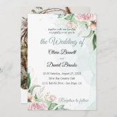 写真モダン付結婚式招待状カード 招待状 (正面/裏面)