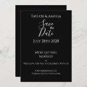 写真モダン以外の結婚式の日付の保存招待状 セーブザデート (正面/裏面)