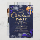 写真モダン会社クリスマスパーティの招待状 招待状 (正面/裏面)