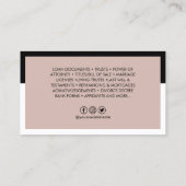 写真モダン公証人署名エージェント名刺 名刺 (裏面)