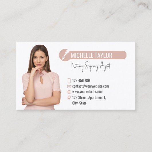 写真モダン公証人署名代理人ローンの挿入 名刺 (正面)