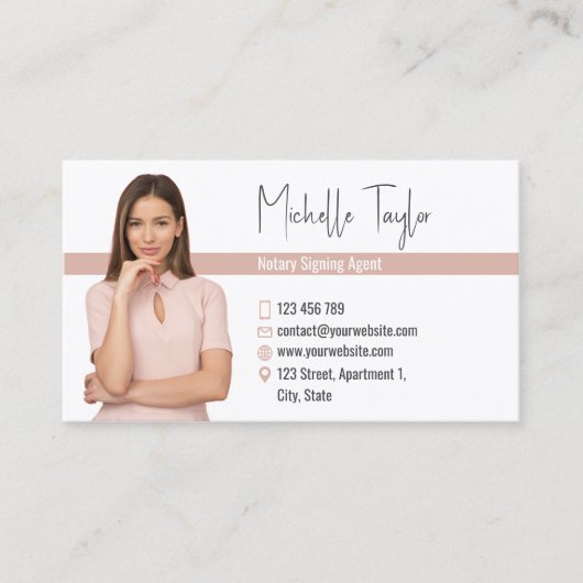 写真モダン公証人署名代理人ローンの挿入 名刺 (正面)